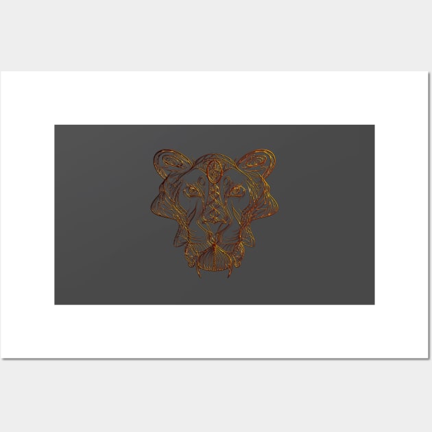 Golden Lion Wall Art by MikaelJenei